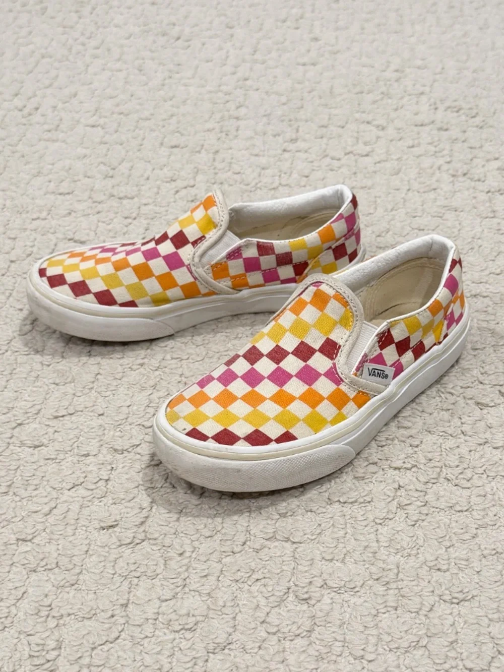Kids Vans Checked Slip Ons Size 1